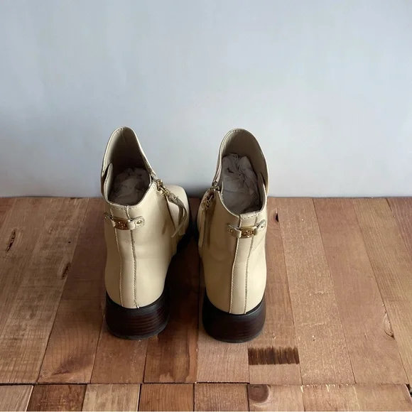 SAM EDELMAN THATCHER Elegant Cream Ankle Boots - Picture 5 of 9